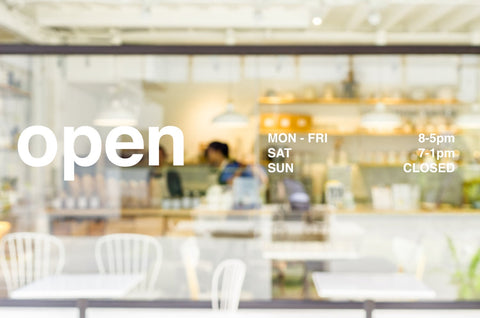 Trading hours custom made decal