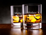 Custom bow tie laser engraved whiskey glass