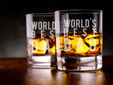 Laser engraved worlds best dad whiskey glass