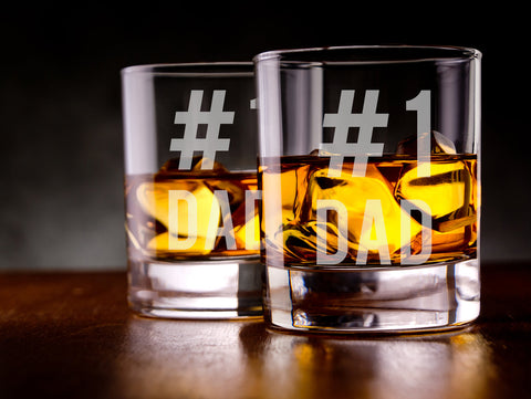 Laser engraved whiskey glass #1 dad 