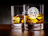 Leo zodiac star sign engraved whiskey glass