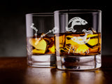 Pisces zodiac star sign engraved whiskey glass